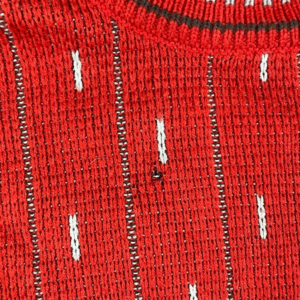 McGregor Sweater Mens XL Red Knit Vintage Acrylic Pullover Retro Pattern 90s